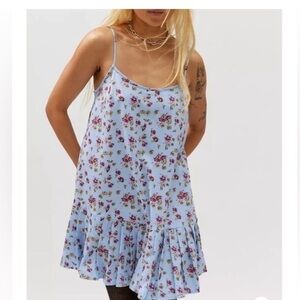 NWOT Urban Outfitters Blue Floral, Spaghetti Strap, Sun Dress, Women’s Size M